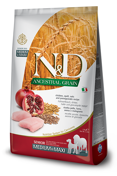 Farmina N&D Ancestral Grain Pollo E Melograno Cani Senior Taglia Media E Grande Sacco 12kg-1