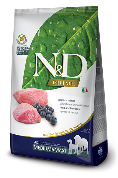 Farmina N&D Prime Agnello E Mirtillo Cani Adulti Taglia Media E Grande Sacco 12kg-1