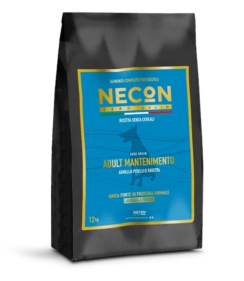 Necon Zero Grain Adult Mantenimento Crocchette Agnello E Piselli Cani Adulti Sacco 12kg-2