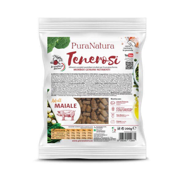 PuraNatura Tenerosi Maiale Cibo Secco Cani Adulti Sacco 200g-1