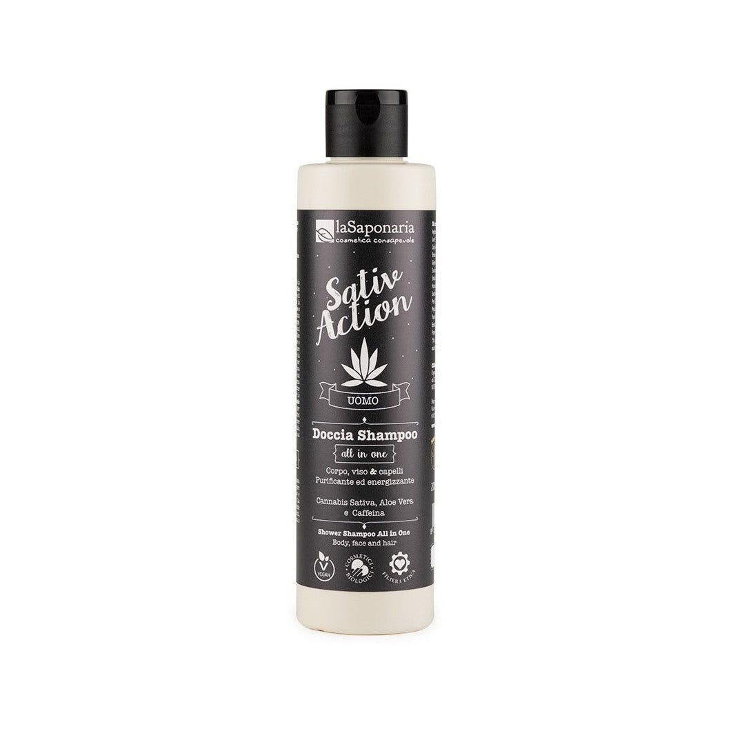 La Saponaria Sativaction Doccia Shampoo All In One Uomo 200ml-1