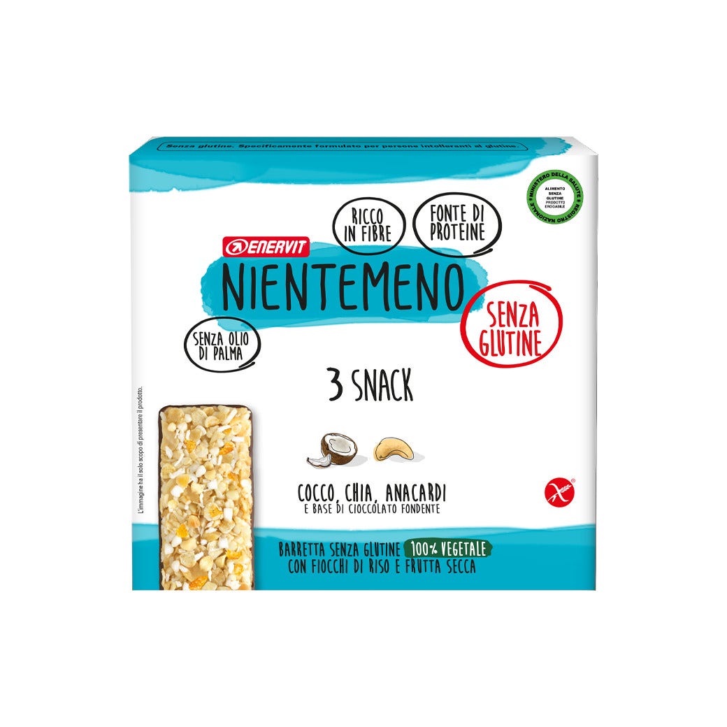 Enervit Nientemeno Barretta Cocco Chia e Anacardi 3x21g-1