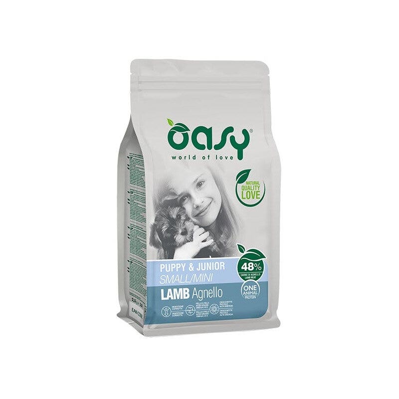 Oasy One Animal Protein Puppy & Junior Small & Mini Con Agnello Per Cani Cuccioli 800g-1