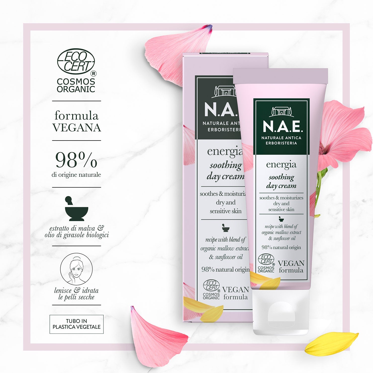 N.A.E. Crema Giorno Lenitiva Energia Formula Vegana 50ml  - 3