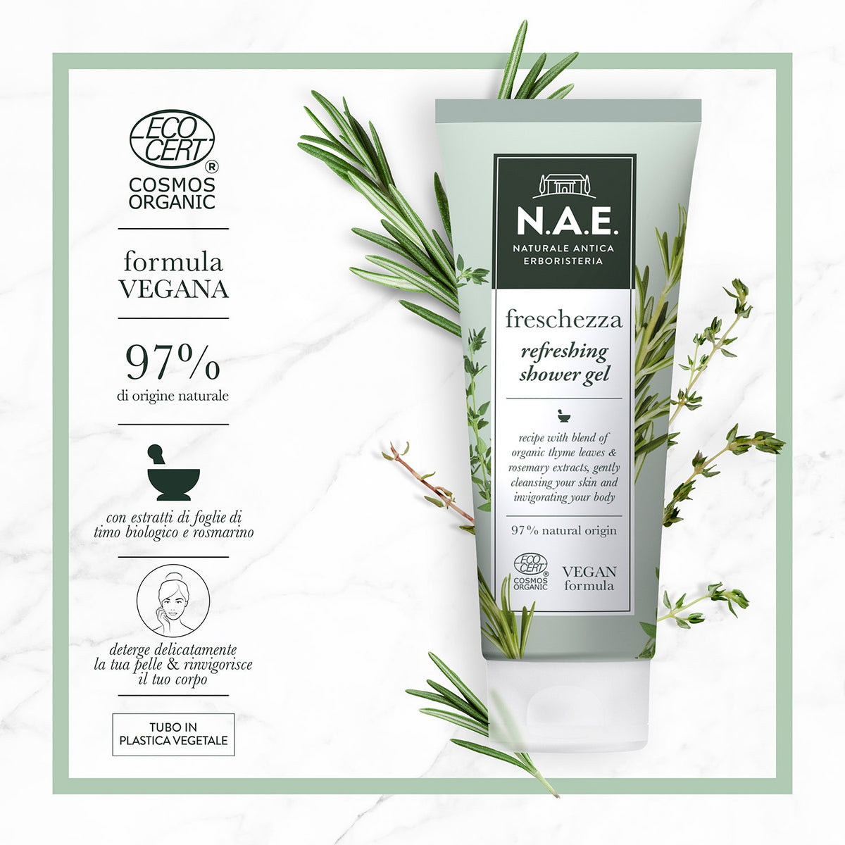 N.A.E. Docciaschiuma Freschezza Formula Vegana 200ml  - 3