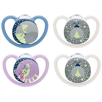 Nuk Space Night Succhietto Silicone 18-36 Mesi 2 Pezzi-3