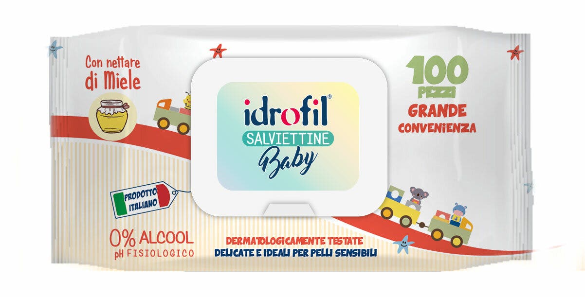 Idrofil Salviette Baby Nettare di Miele 100 Pezzi-1
