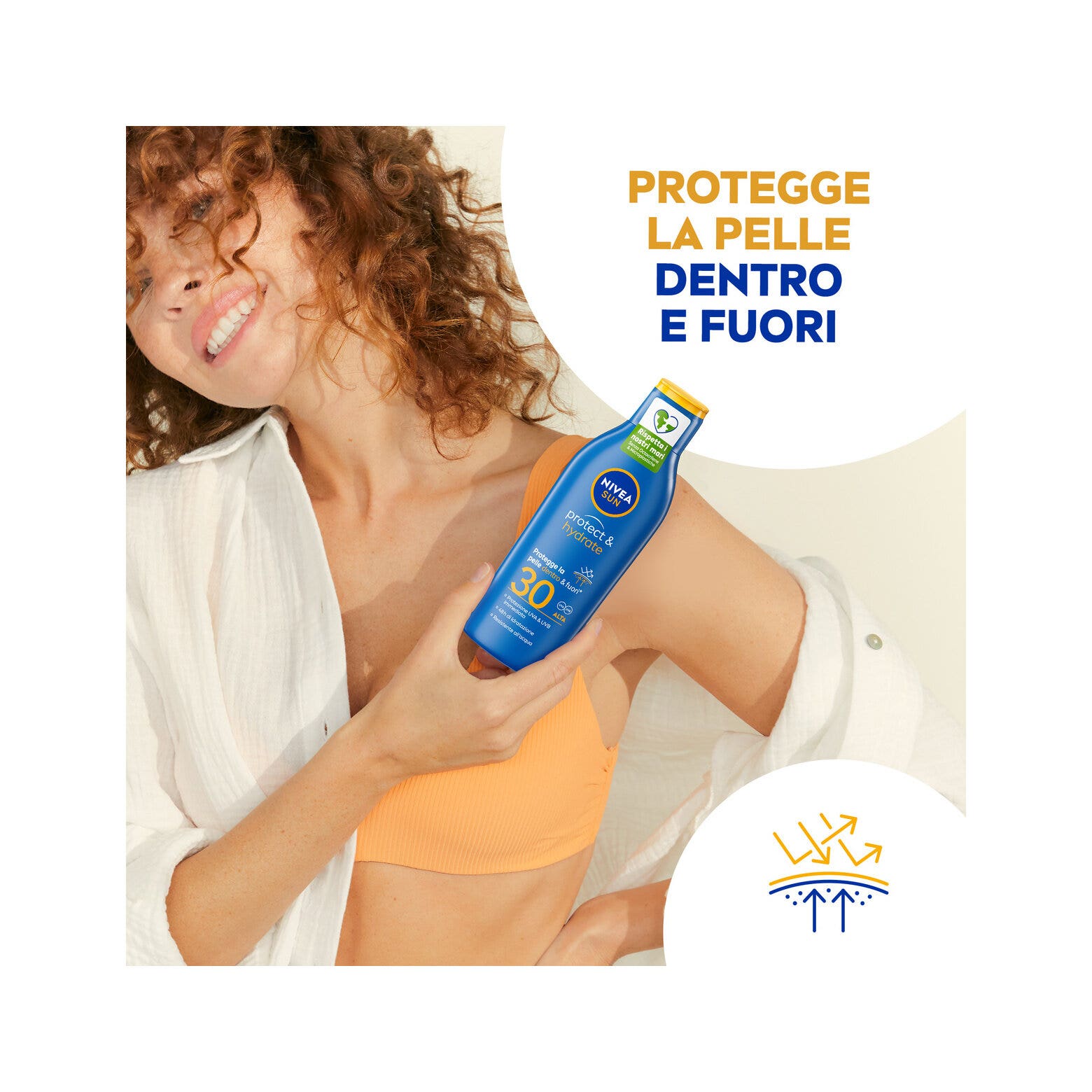 Nivea Sun Latte Solare Protect & Hydrate Fp30 200ml Crema Solare 30 Idratante Per 48 Ore-7