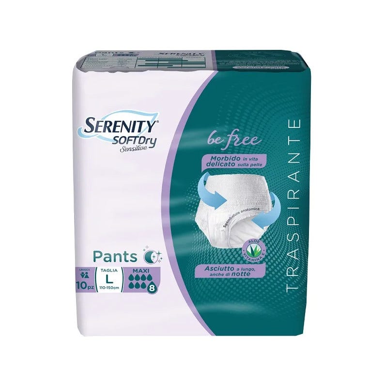 Serenity Pants Be Free Mutandina Per Incontinenza Taglia L Assorbenza Maxi 10 Pezzi -2