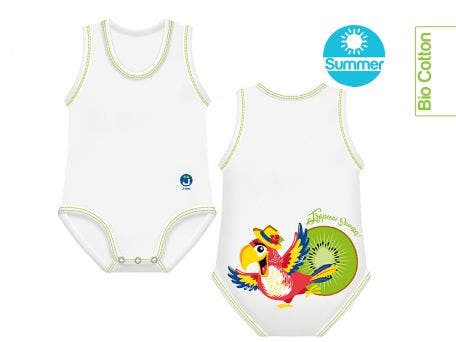 J Bimbi Body 0-36 Mesi Fresco Cotone Summer Pappagallo-2
