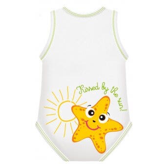 J Bimbi Body Neonato Senza Maniche In Cotone Bio 0-36 Mesi Stella Marina-1