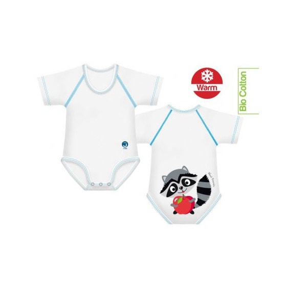 J Bimbi Body Neonato 0-36 Mesi Caldo Cotone Biologico Fantasia Procione-3