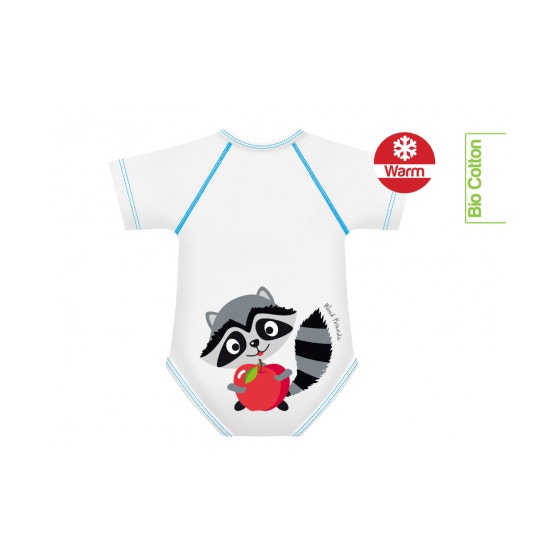 J Bimbi Body Neonato 0-36 Mesi Caldo Cotone Biologico Fantasia Procione-1