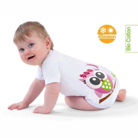 J Bimbi Body Cotone Biologico Bimba Gufetta/Tinta Unita 3 Pezzi-2