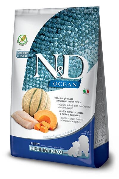 Farmina N&D Ocean Merluzzo E Zucca Cani Cuccioli Taglia Media E Grande Sacco 2,5kg-2