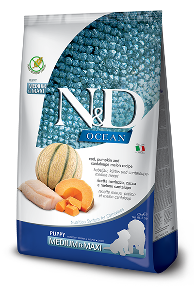 Farmina N&D Ocean Merluzzo E Zucca Cani Cuccioli Taglia Media E Grande Sacco 2,5kg-1