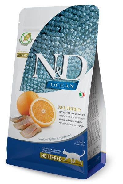Farmina N&D Ocean Neutered Aringa E Arancia Gatti Adulti Sterilizzati Sacco 1,5kg-2