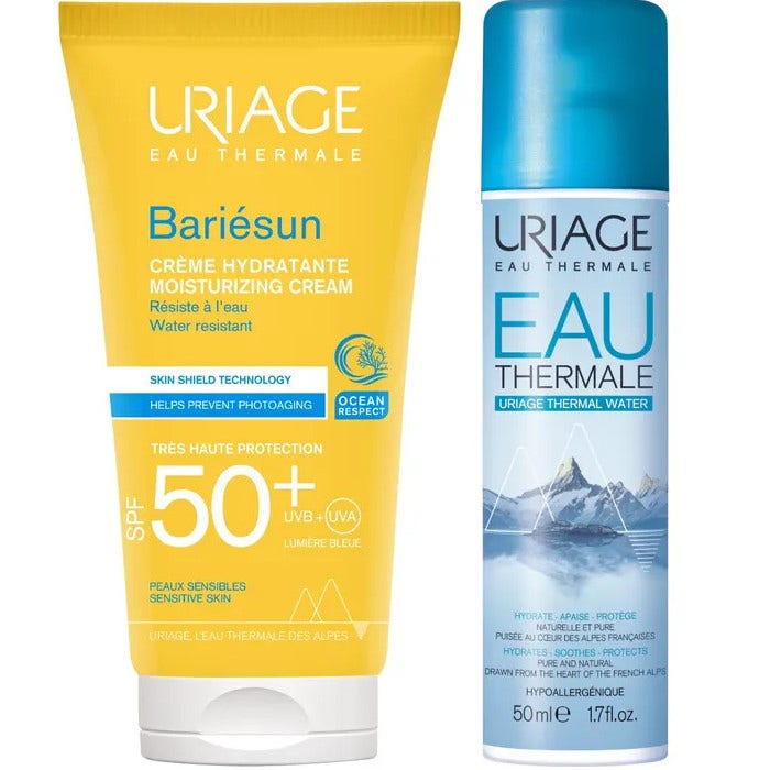 Uriage Bariesun SPF50+ Crema Solare Idratante 50ml + Eau Thermale Spray 50ml-1