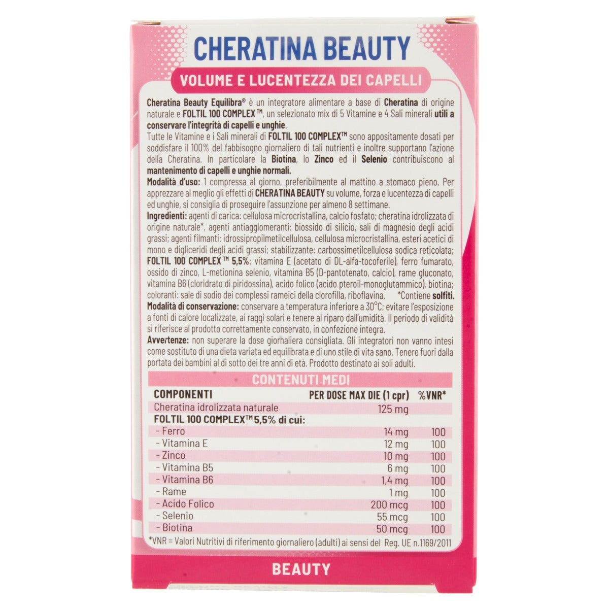 Equilibra Cheratina Beauty Volume E Lucentezza 20 Compresse-5