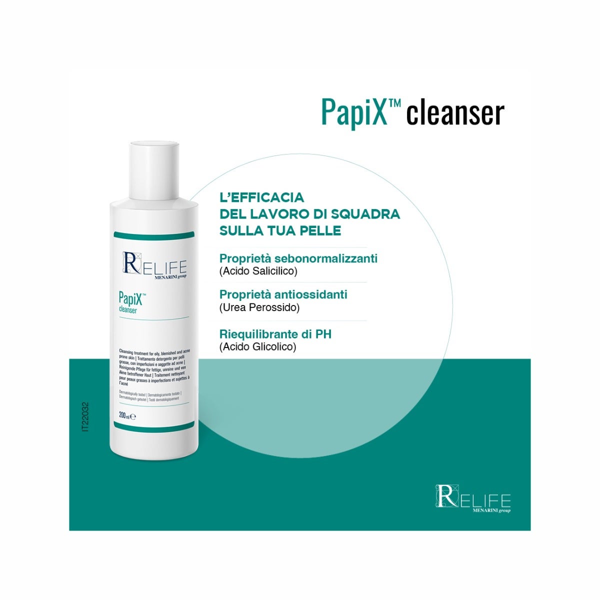 Relife PapiX Cleanser Detergente Acne 200ml-3