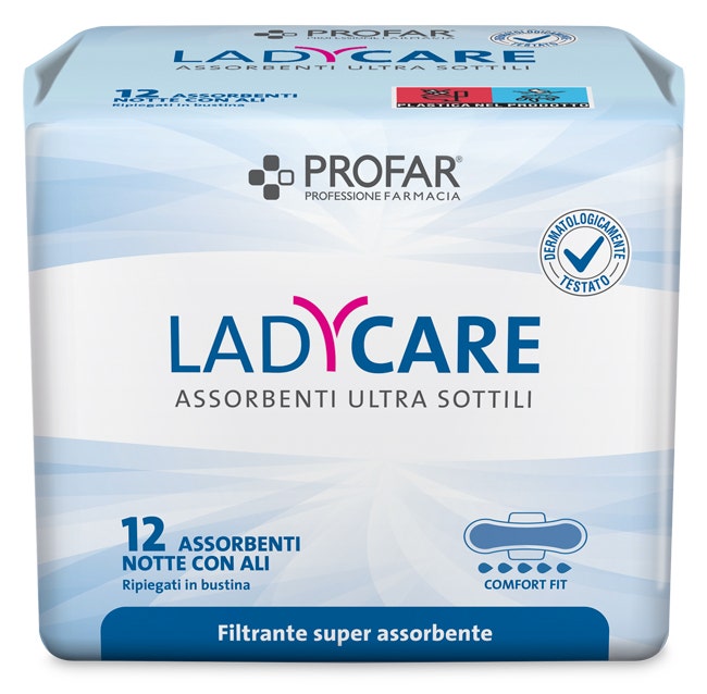 Ladycare Assorbenti Notte con Ali 12 Pezzi Profar-0