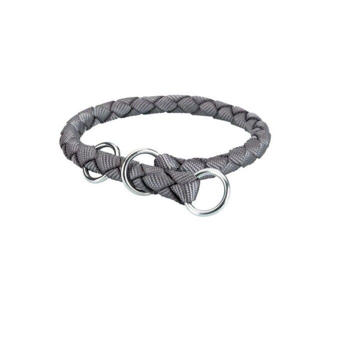 Trixie Collare taglia L in treccia tubolare per cani colore grigio-1