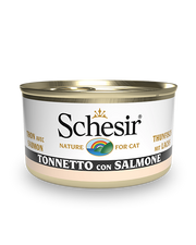 Schesir Tonnetto Con Salmone Cibo Umido Gatti Adulti Lattina 85g-1