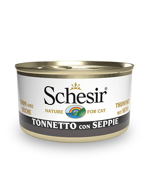 Schesir Tonnetto Con Seppie Cibo Umido Gatti Adulti Lattina 85g-1