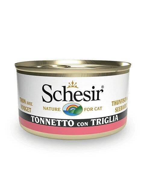 Schesir Tonnetto Con Triglia Cibo Umido Gatti Adulti Lattina 85g-2