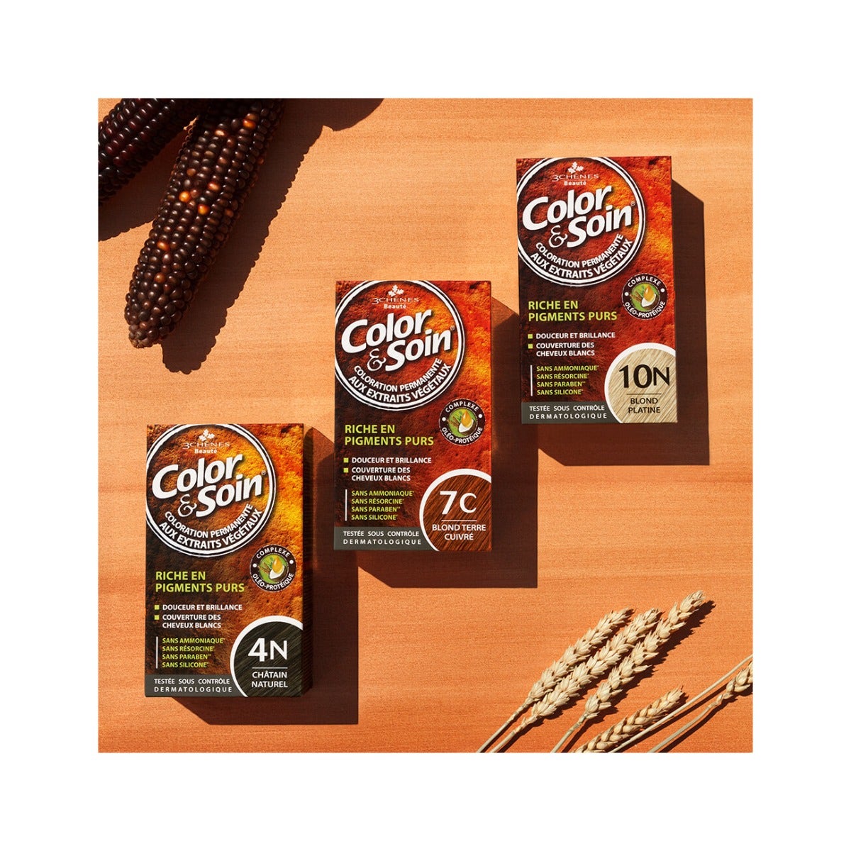 Les 3 Chenes Color & Soin Kit Tinta Capelli 4G Castano Dorato-1