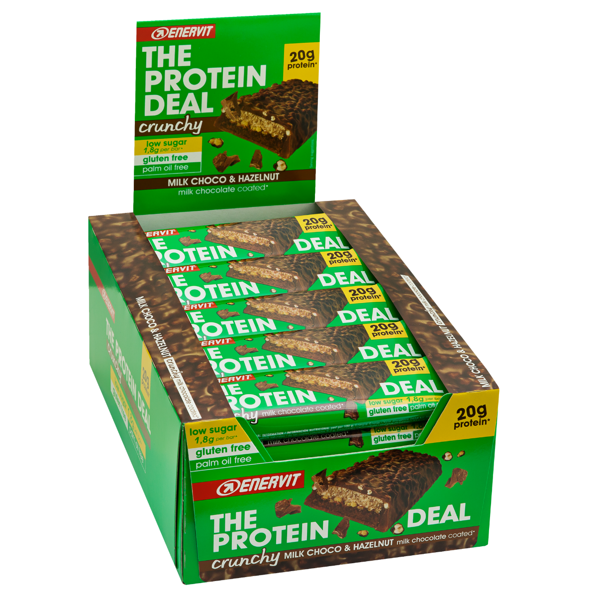 Enervit The Protein Deal Protein Bar Crunchy Nocciole 25 Barrette Da 55g-1