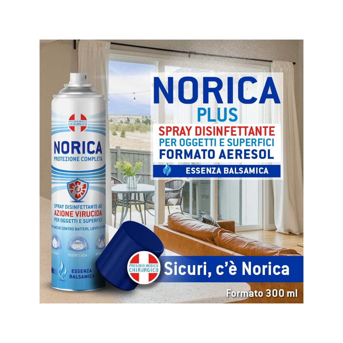 Norica Protezione Completa Spray Disinfettante Azione Virucida Per Superfici 300ml-1