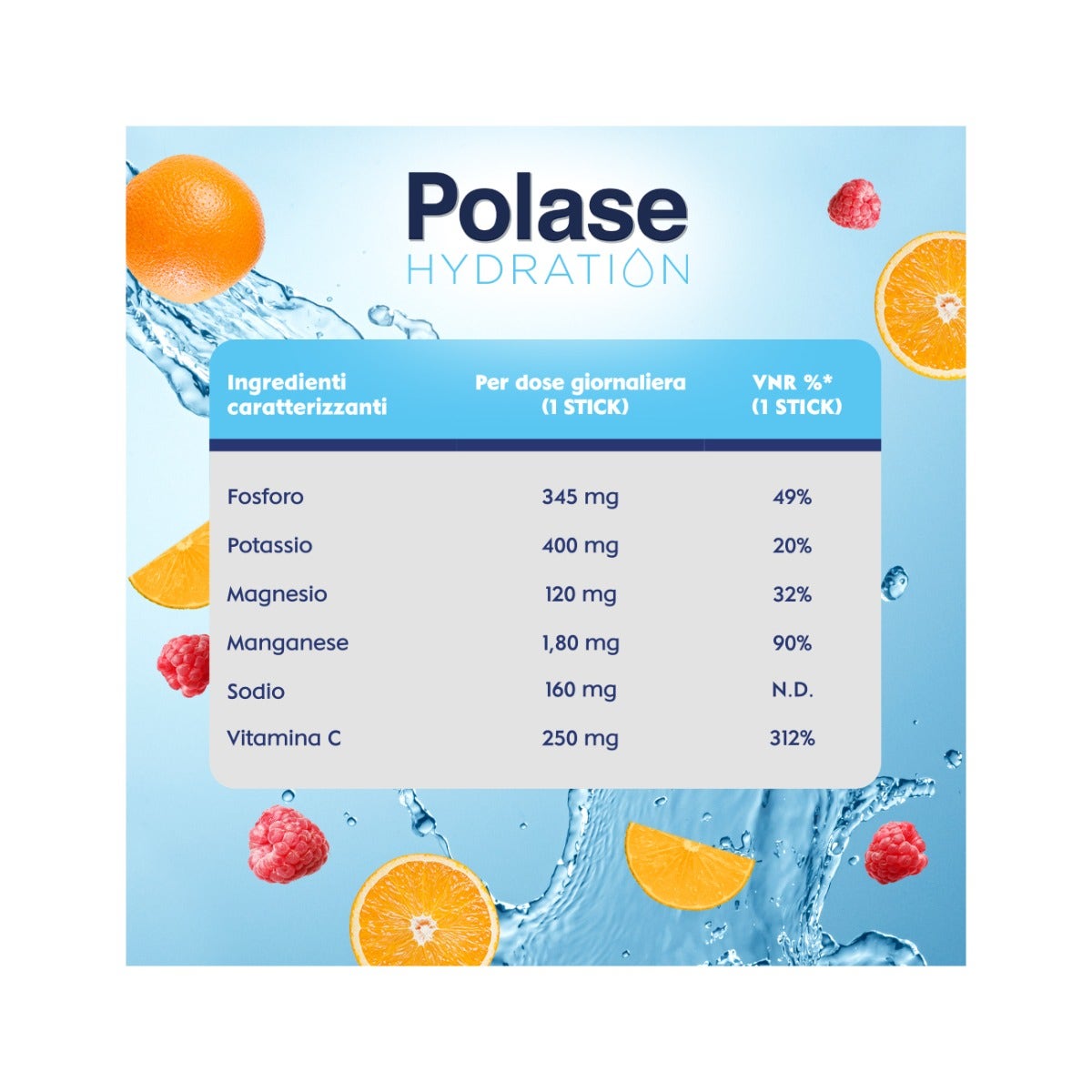 Polase Hydration Integratore Alimentare Magnesio E Potassio Sali Minerali Vitamina C Lampone 12 Stick-6