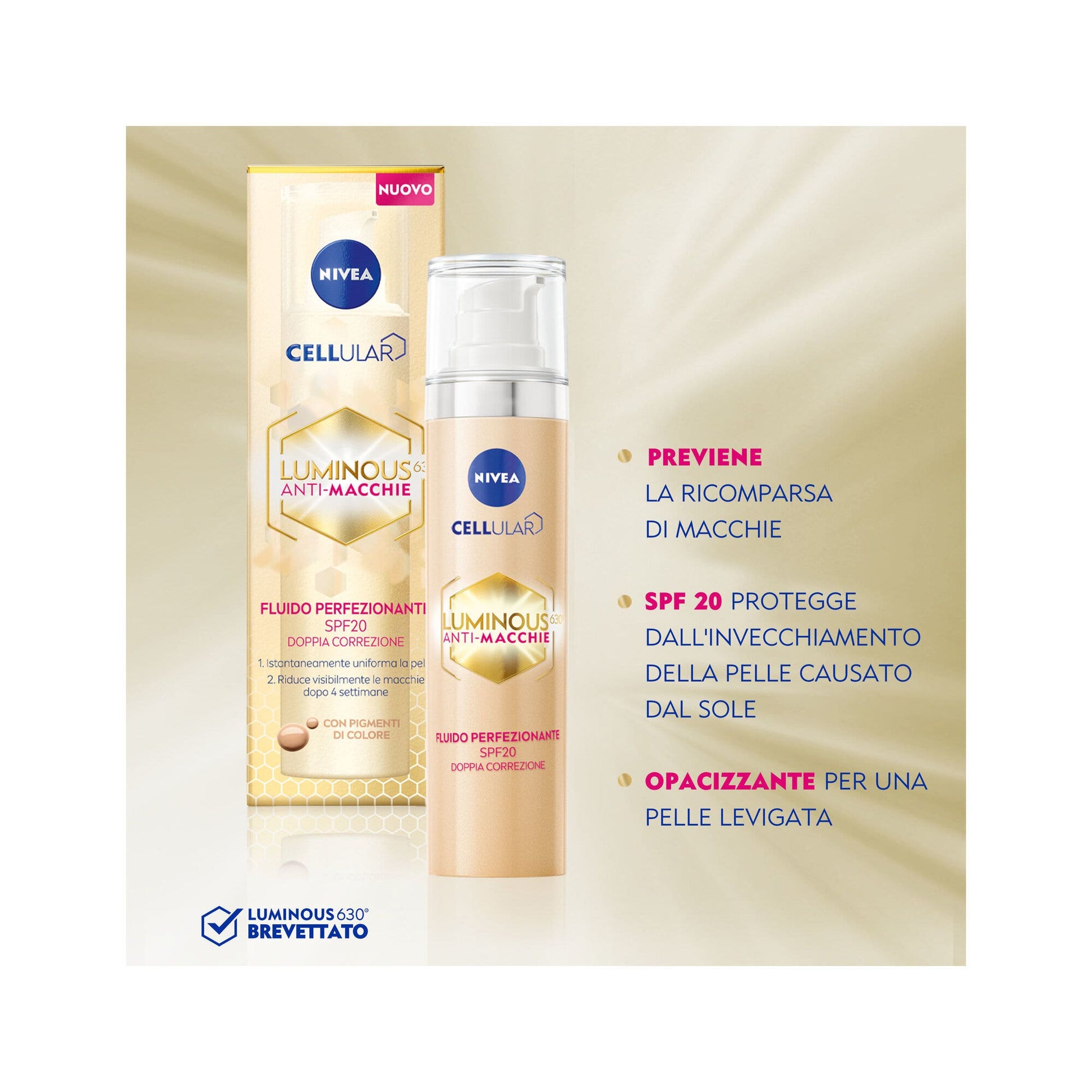 Nivea Cellular Luminous630 Anti-macchie Fluido Perfezionante 40 ml Crema Viso Colorata Spf20-6