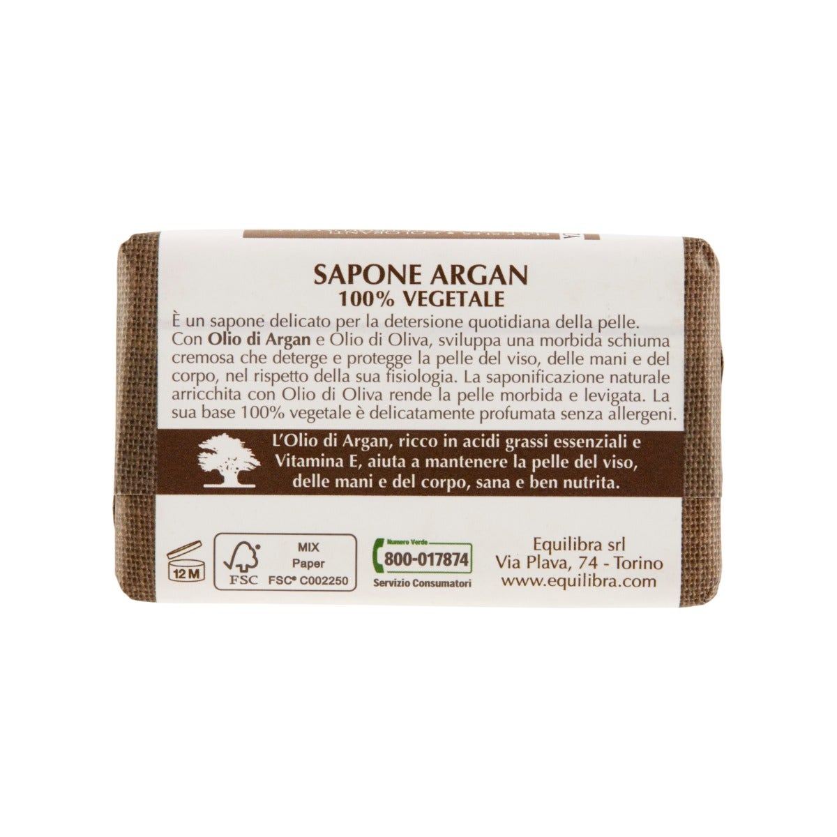 Equilibra Argan Sapone 100% Vegetale 100g-3