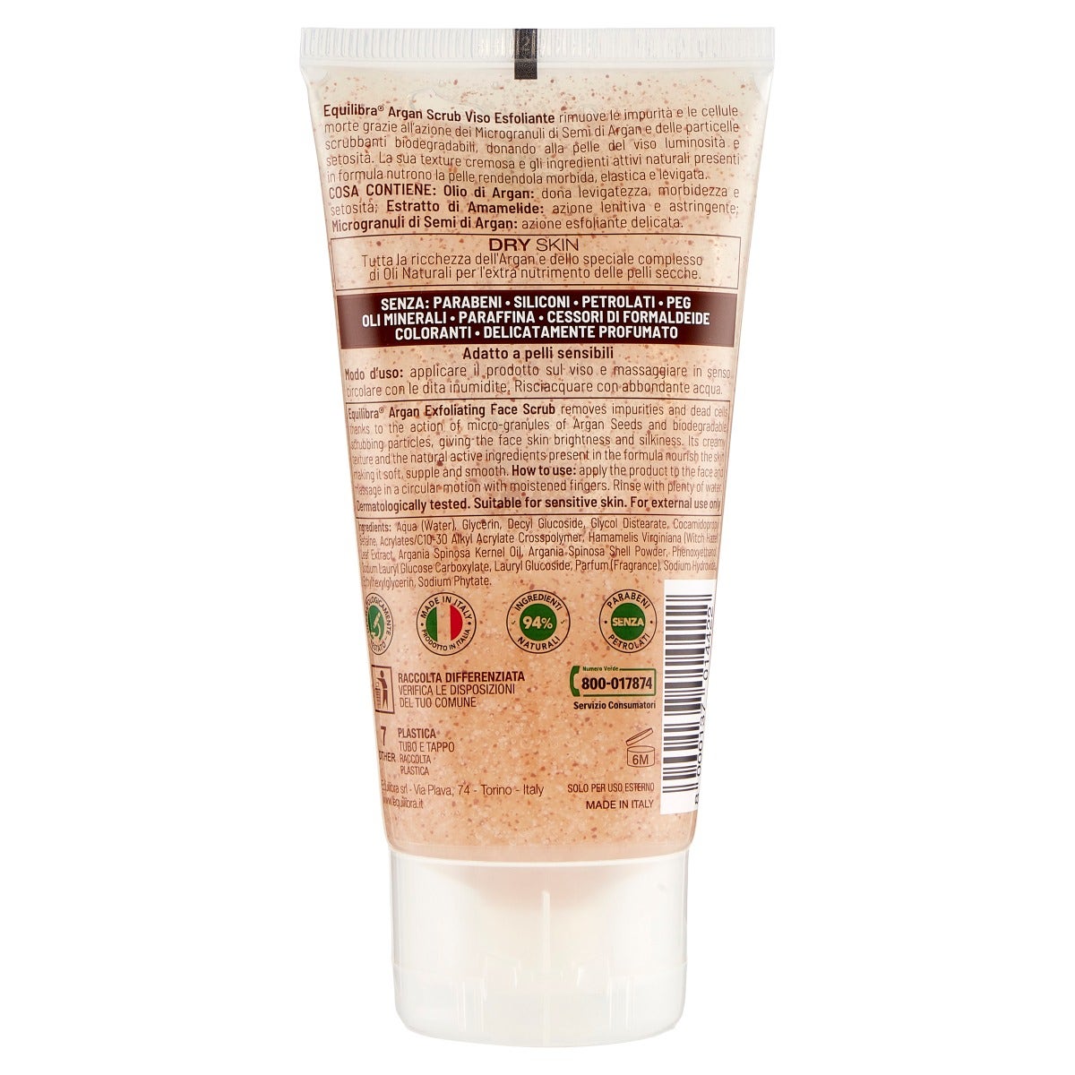 Equilibra Argan Scrub Viso Esfoliante 75ml-4