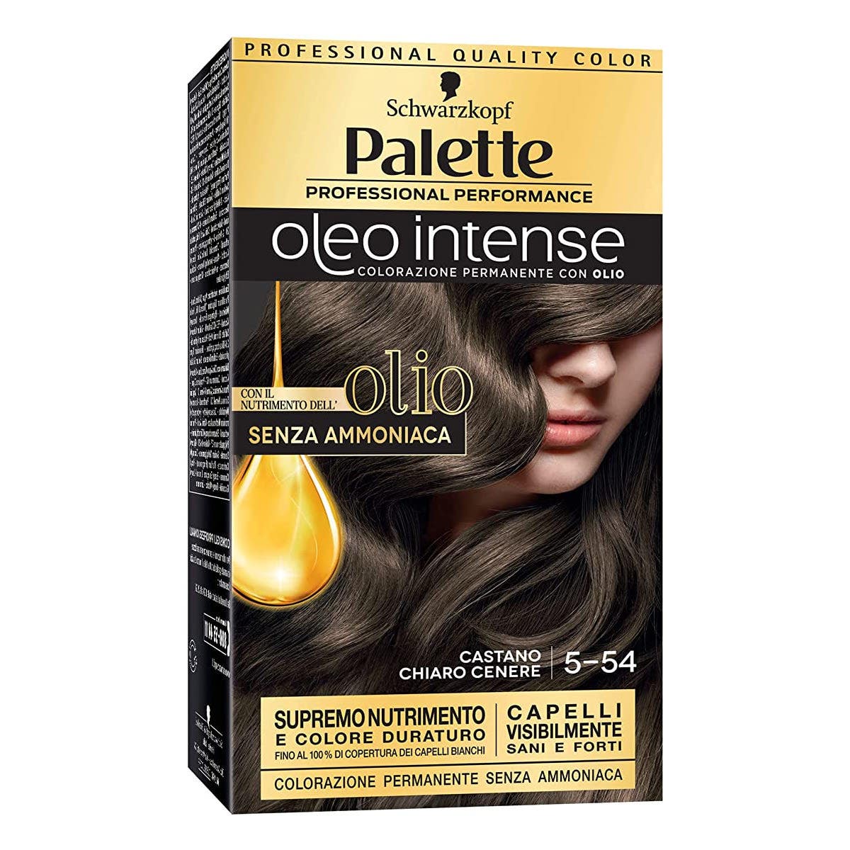 Schwarzkopf Palette Oleo Intense Tintura Senza Ammoniaca Con Dioppio-Olio Attivatore 5-54 Castano Chiaro Cenere-1