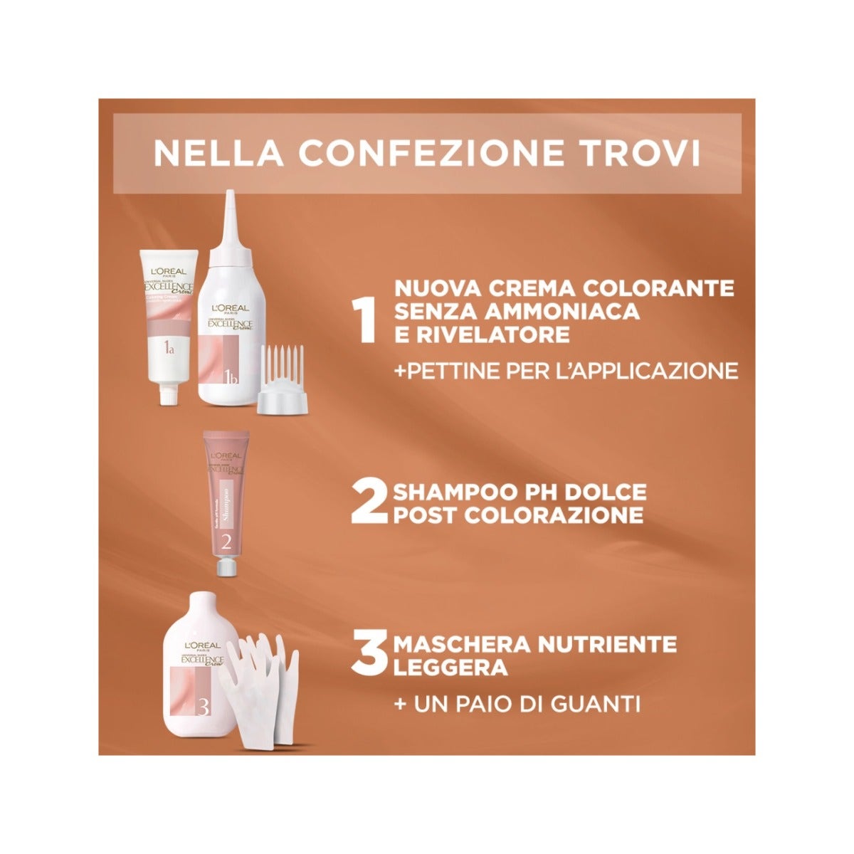 L'Oréal Paris Kit Excellence Universal Nude Colorazione Permanente 4U Castano Universale-5