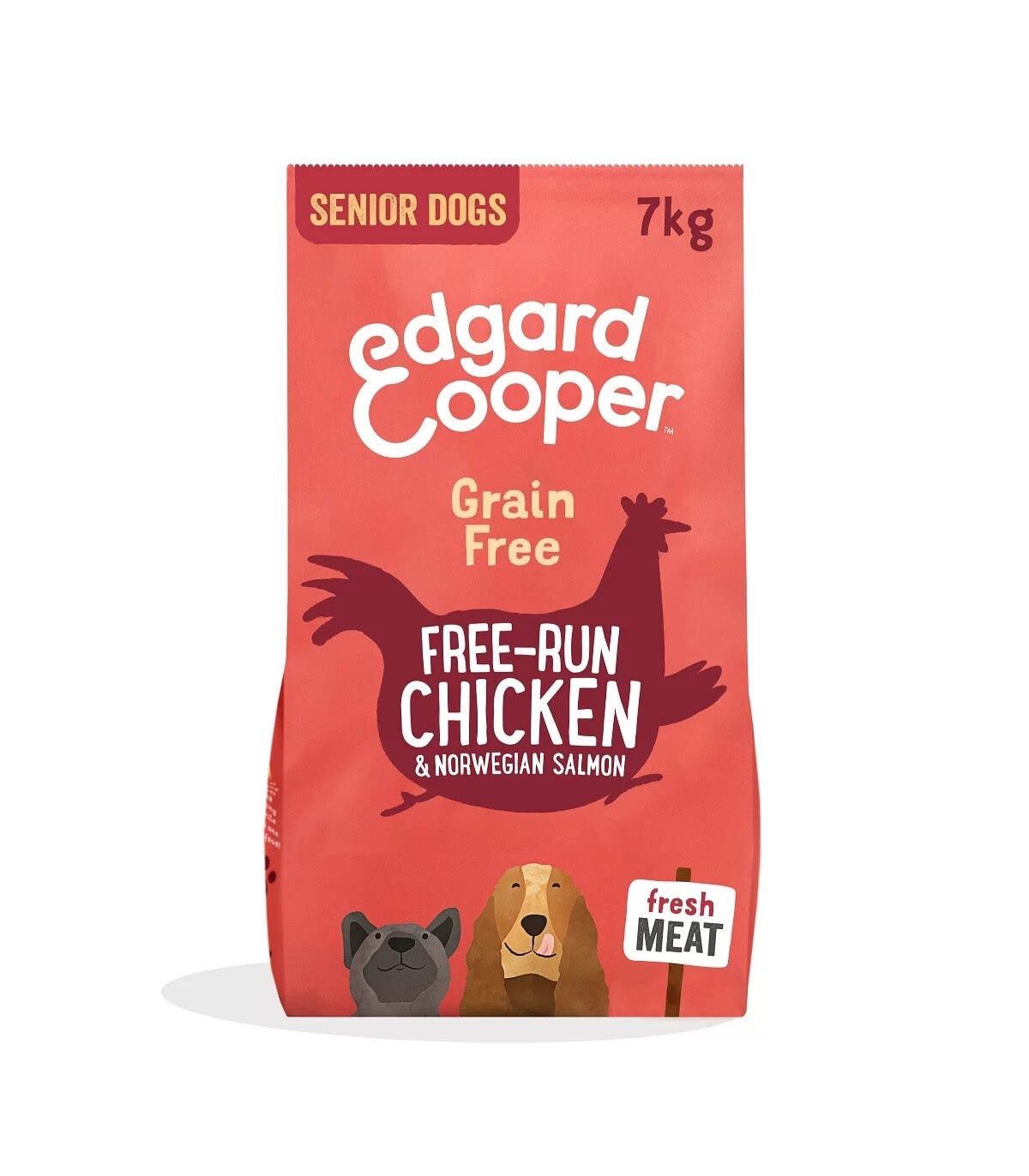 Edgard & Cooper Senior Pollo Allevato A Terra E Salmone Norvegese Senza Cereali Crocchette per Cani 7 Kg-1