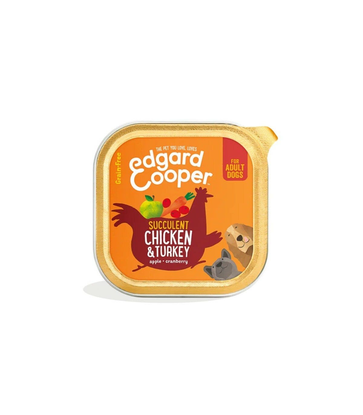 Edgard & Cooper Adult Pollo E Tacchino Senza Cereali Cibo Umido per Cani 150g-1