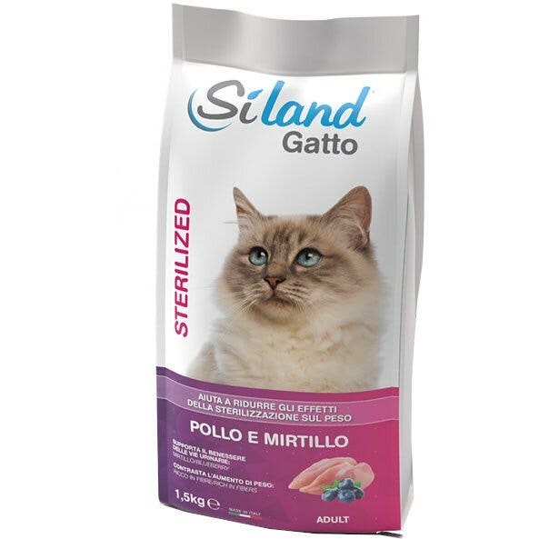 Siland Crocchette Pollo/Mirtilli Gatti Adulti Sterilizzati 1,5Kg-2