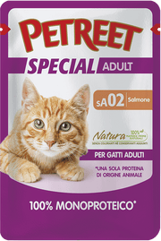 Petreet Monoproteico Salmone Cibo Umido Gatto Adulto Bustina 70g-1
