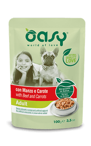 Oasy Straccetti In Salsa Con Manzo E Carote Per Cani Adulti Bustina 100g-1