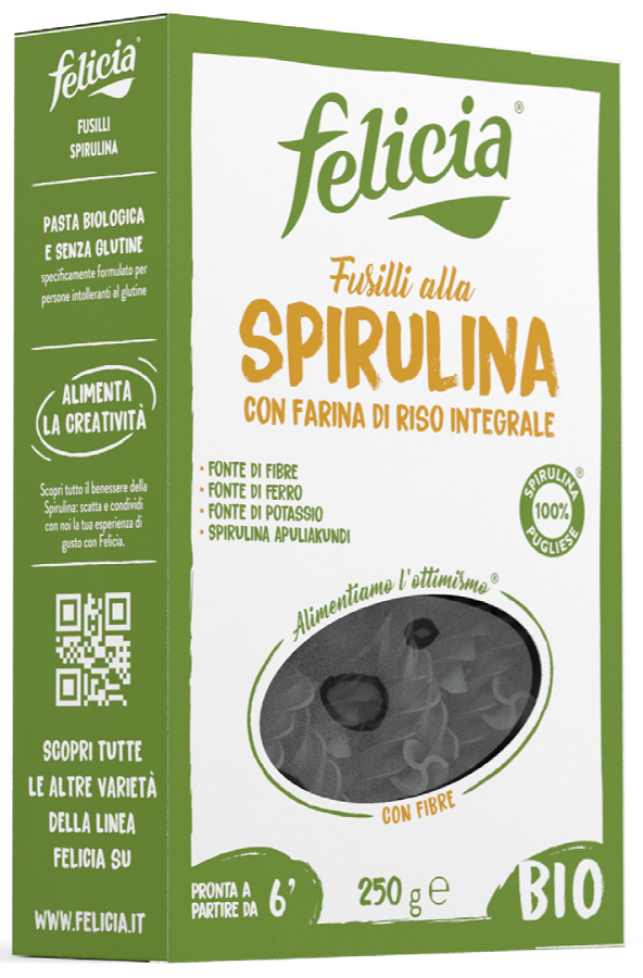Felicia Fusilli Spirulina 250 g-0
