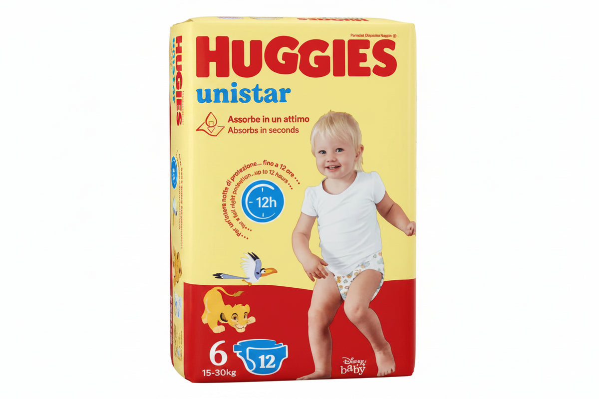 Huggies Unistar Pannolini 15-30Kg Taglia 6 12 Pezzi