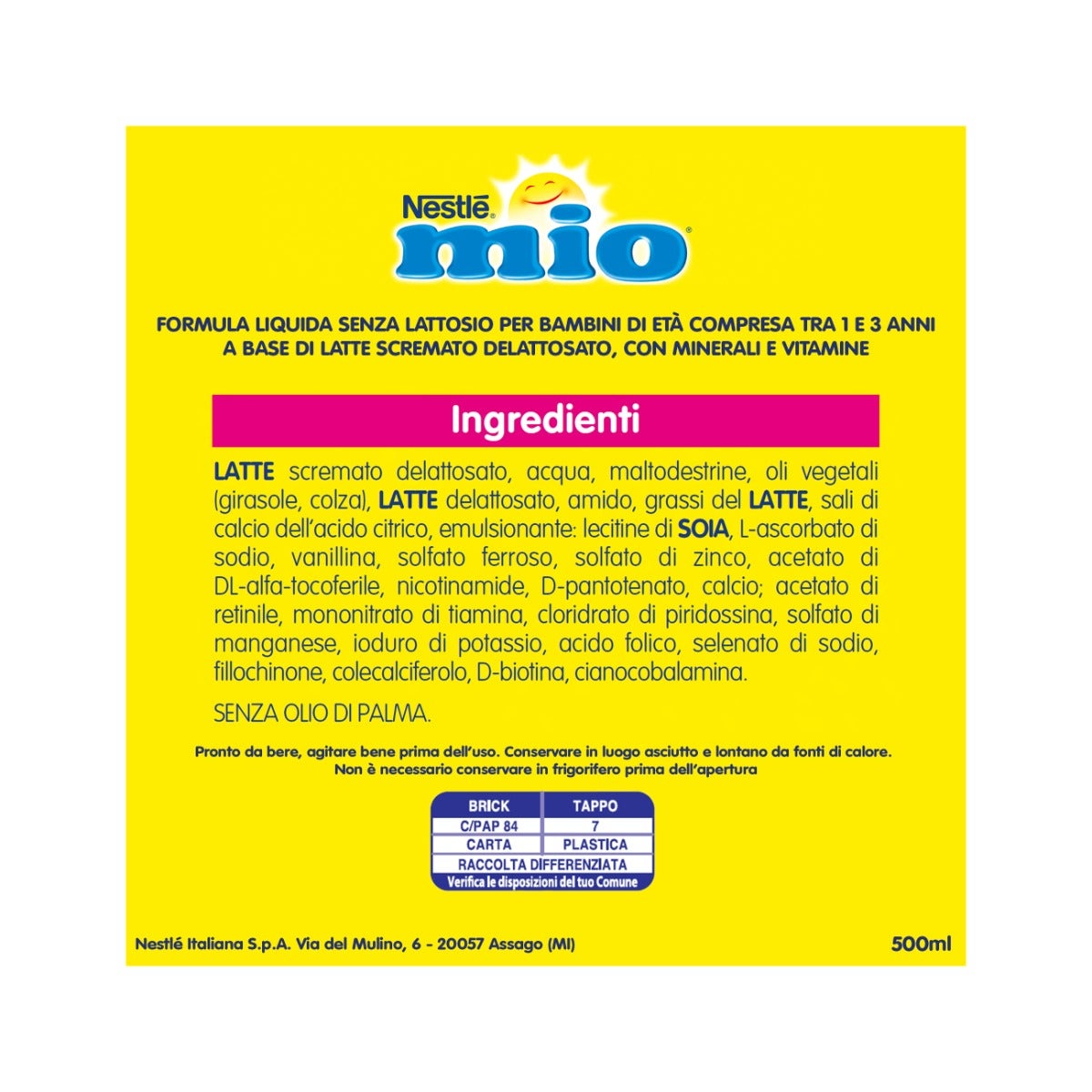 Nestlè Mio Latte Di Crescita Senza Lattosio Liquido Brick 500ml-10