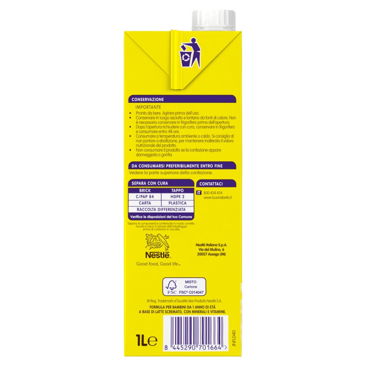 Nestlè Mio Latte Di Crescita Classico Liquido Brick 1 Litro-6