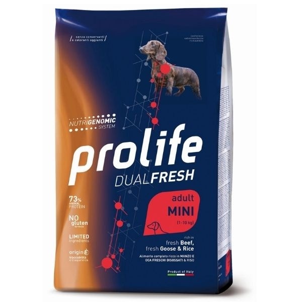 Prolife Dog Dual Fresh Adult Mini Beef Goose & Rice 7Kg-1