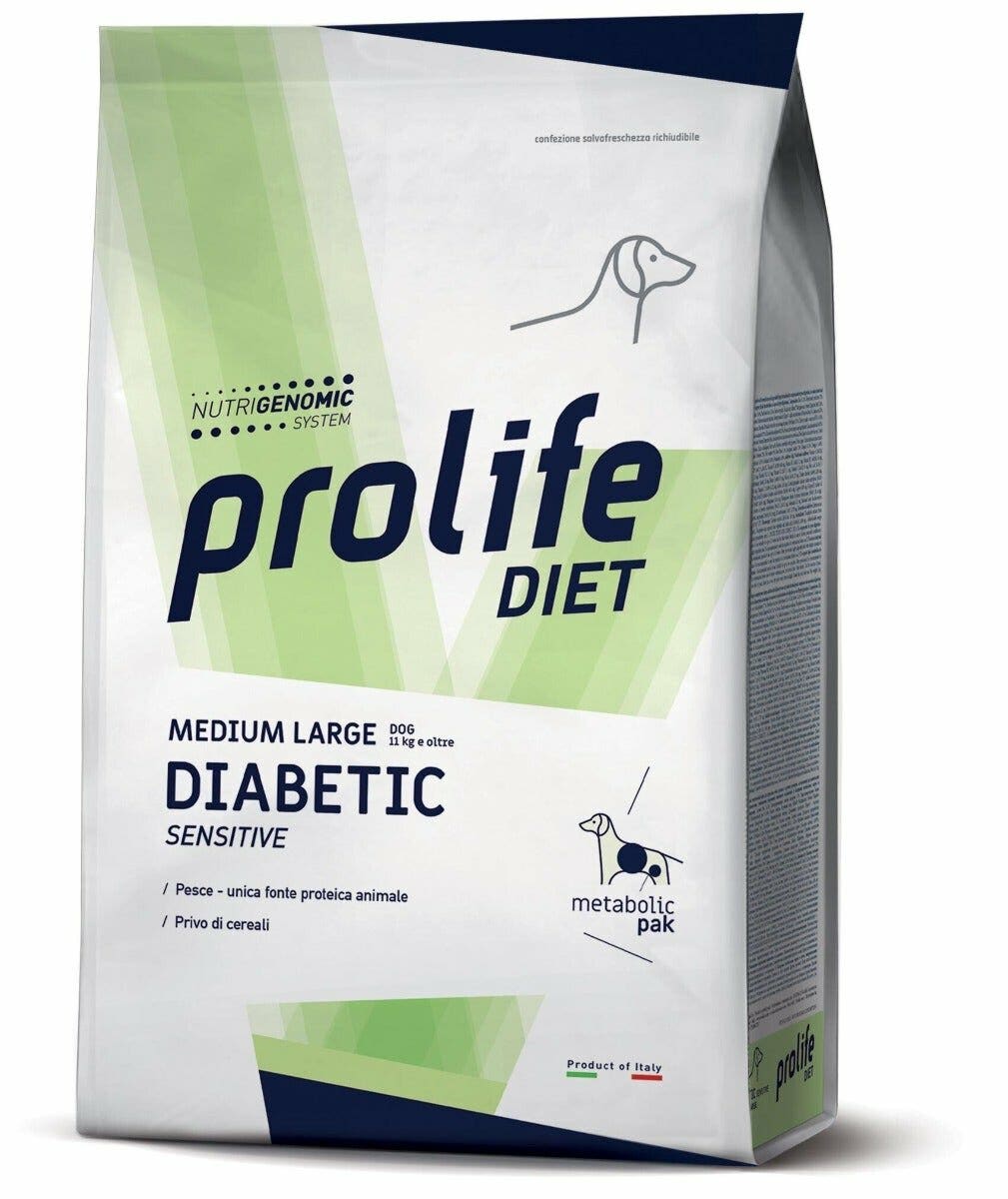 Prolife Dog Diet Diabetic Sensitive Cibo Secco Per Cani Taglia Media/Grande Sacco 2kg-1