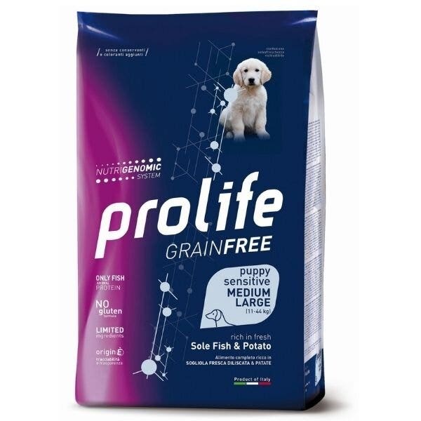 Prolife Grain Free Sensitive Sole Fish & Potato Cibo Secco Per Cani Cuccioli Taglia Media/Grande Sacco 2,5 kg-4